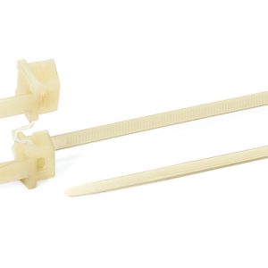 Cable tie mount for hole (round), Wmax=4.7mm, T=2.0 - 8.0mm, ?5.9 - 6.4 mm, natural, 100pcs.