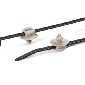 Fixing tie for hole (round), inside serrated, ⌀4.0-45.0mm, black/grey, 500pcs.