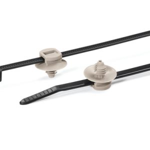 Fixing tie for hole (round), inside serrated, ⌀4.0-34.0mm, black/grey, 500pcs.