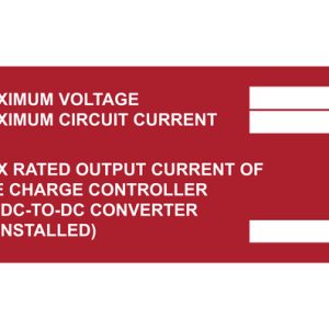 Solar label, pre-printed, red, 53.8x95.25mm, 50pcs.