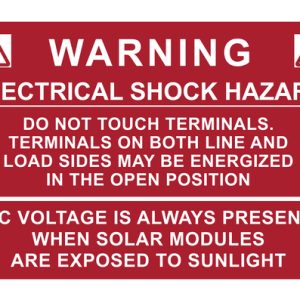 Solar label, pre-printed, red, 63.5x95.25mm, 50pcs.