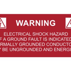 Solar label, pre-printed, red, 50.8x104.6mm, 50pcs.