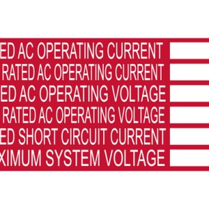 Solar label, pre-printed, red, 50.8x101.6mm, 50pcs.