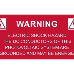 Solar label, pre-printed, red, 50.8x104.6mm, 50pcs.