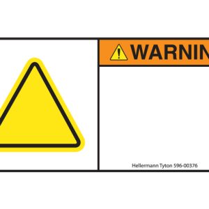 Warning label, pre-printed, W=139.70mm, H=69.85mm, orange, pack=250pcs.