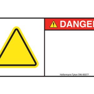 Warning label, pre-printed, W=69.85mm, H=34.29mm, red, pack=250pcs.