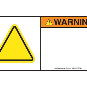 Warning label, pre-printed, W=34.29mm, H=69.85mm, orange, pack=250pcs.