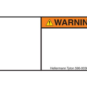 Warning label, pre-printed, W=69.85mm, H=34.29mm, orange, pack=250pcs.