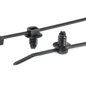 Fixing tie for hole (round), inside serrated, ⌀4.0-45.0mm, black, 100pcs.