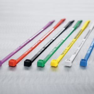 Custom printed cable tie inside serrated, tamper-evident, 270x4.60mm, ?5.00-73.00mm, blue, 100pcs.