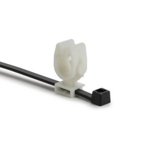 Fixing tie with pipe/tube holder, ?9.5-11.5mm, black/natural, 2000pcs.