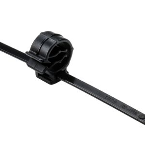Fixing tie with pipe/tube holder, inside serrated, ?4.0-45.0mm, black, 500pcs.