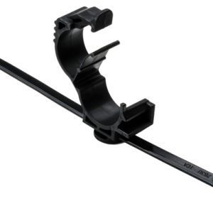 Fixing tie with pipe/tube holder, ⌀10.0-14.0mm, black, 500pcs.