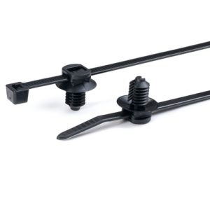Fixing tie for hole (round), inside serrated, ?4.0-36.0mm, black, 500pcs.