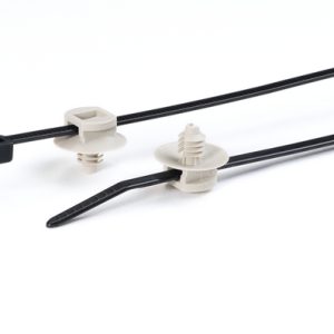 Fixing tie for hole (round), inside serrated, ?5.0-34.0mm, black/grey, 500pcs.
