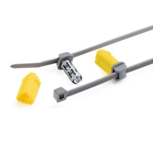 Fixing tie for hole (round), inside serrated, ⌀1.0-45.0mm, grey, 500pcs.