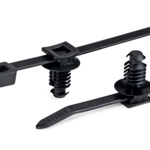 Fixing tie for hole (round), inside serrated, ⌀8.0-80mm, black, 100pcs.