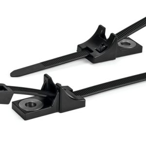 Fixing tie for screw fixation, inside serrated, ⌀15.0-105.0mm, black, 100pcs.