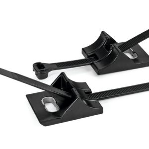Fixing tie for screw fixation, inside serrated, ⌀10.0-100.0mm, black, 600pcs.