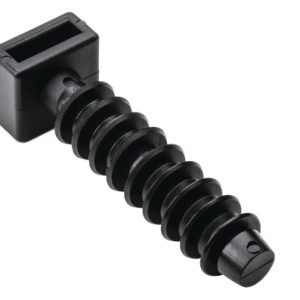 Cable tie mount to close hole/for edge protection, Wmax=5.0mm, T=25.4mm, ?6.35 mm, black, 100pcs.