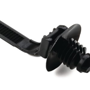 Fixing tie for hole (round), outside serrated, ⌀1.6-30.0mm, black, 100pcs.