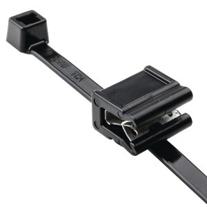 Fixing tie for edge, inside serrated, ?1.0-45.0mm, black, 500pcs.