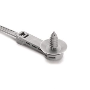Fixing tie for hole (round), outside serrated, ⌀2.0-50.0mm, grey, 500pcs.