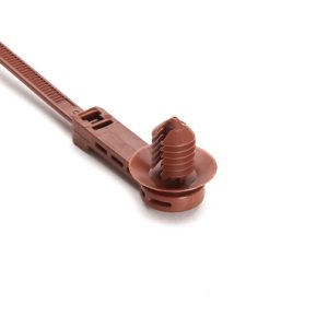 Fixing tie for hole (round), outside serrated, ?2.0-50.0mm, brown, 500pcs.