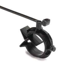 Fixing tie with pipe/tube holder, inside serrated, ?2.0-50.0mm, black, 500pcs.
