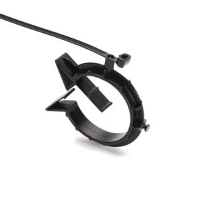 Fixing tie with pipe/tube holder, inside serrated, ?2.0-50.0mm, black, 250pcs.