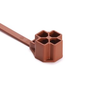 Fixing tie for stud, outside serrated, ?3.5-50.0mm, brown, 2000