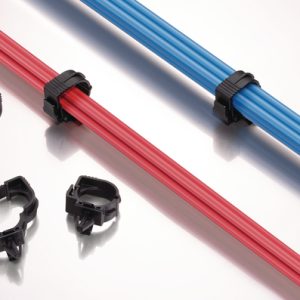 Cable clip for hole (round)/with pipe/tube holder, T=2.6mm, ⌀6.0 - 7.5 mm, Dmin=7.0mm, Dmax=21.0mm