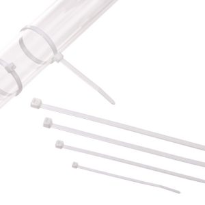 Cable tie inside serrated, 153.0x3.5mm, ?5-36mm, white, 100pcs.