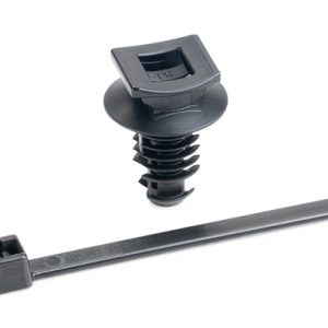Fixing tie for hole (round), inside serrated, black, 3000Set