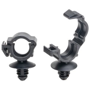 Corrugated tube clip for hole (round)/with pipe/tube holder, nom⌀8.5mm, black, 1000pcs.