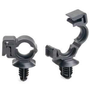 Corrugated tube clip for hole (oval)/with pipe/tube holder, nom⌀14.4mm, black, 500pcs.