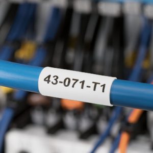 Compatible tape, hhs - 2:1 heat shrink tube tapes, thermal transfer print, continuous, black/white, W=9.0mm, 5.1/2.6mm, L=1.5m