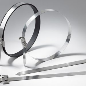 Stainless steel cable tie, folding, 800.0x16.0mm, ?185.0mm, metal, 10pcs.