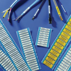 Heat shrink marker, thermal transfer print, ladder-style, 9.5mm/3.2mm, W=50.8mm, yellow, 250pcs.
