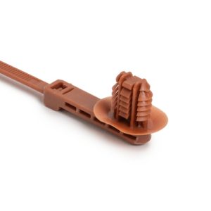 Fixing tie for hole (oval), outside serrated, ⌀2.0-50.0mm, brown, 500pcs.