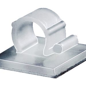 Cable clip for adhesive use/with pipe/tube holder, Dmax=9.0mm