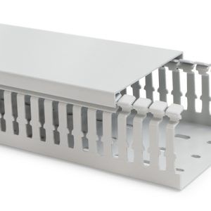 Wiring duct, wide fingers, halogen-free, 40x100mm, L=2.0m, grey, 20m