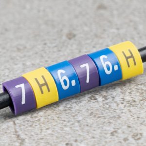 Cable marker, to identify: wire and cable/for sliding, hotfoil print "8", ?1.2-2.30mm, grey, reel=1000pcs.