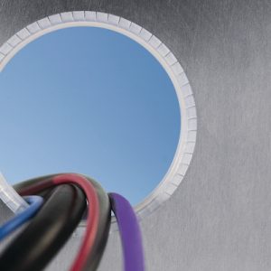 Grommet strip, T=1.6mm, W=3.7mm, W2=1.6mm, H=5.2mm, H2=4.0mm, -20 ?C to +50 ?C, natural, 50m