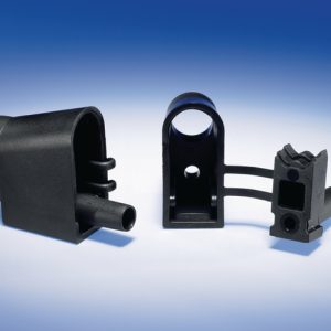 Cable clip for screw fixation, ?5.3 mm, Dmin=8.0mm, Dmax=10.5mm