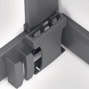 Acessory of wiring duct raceway system in self-extinguishing ABS