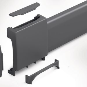 Acessory of wiring duct raceway system in self-extinguishing ABS