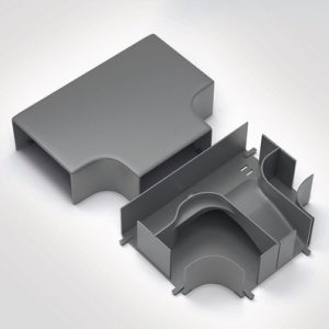 Acessory of wiring duct raceway system in self-extinguishing ABS