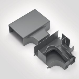 Acessory of wiring duct raceway system in self-extinguishing ABS