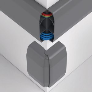 Acessory of wiring duct raceway system in self-extinguishing ABS